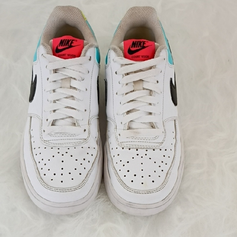 Nike Court Vision Low White and Black Athletic Shoes